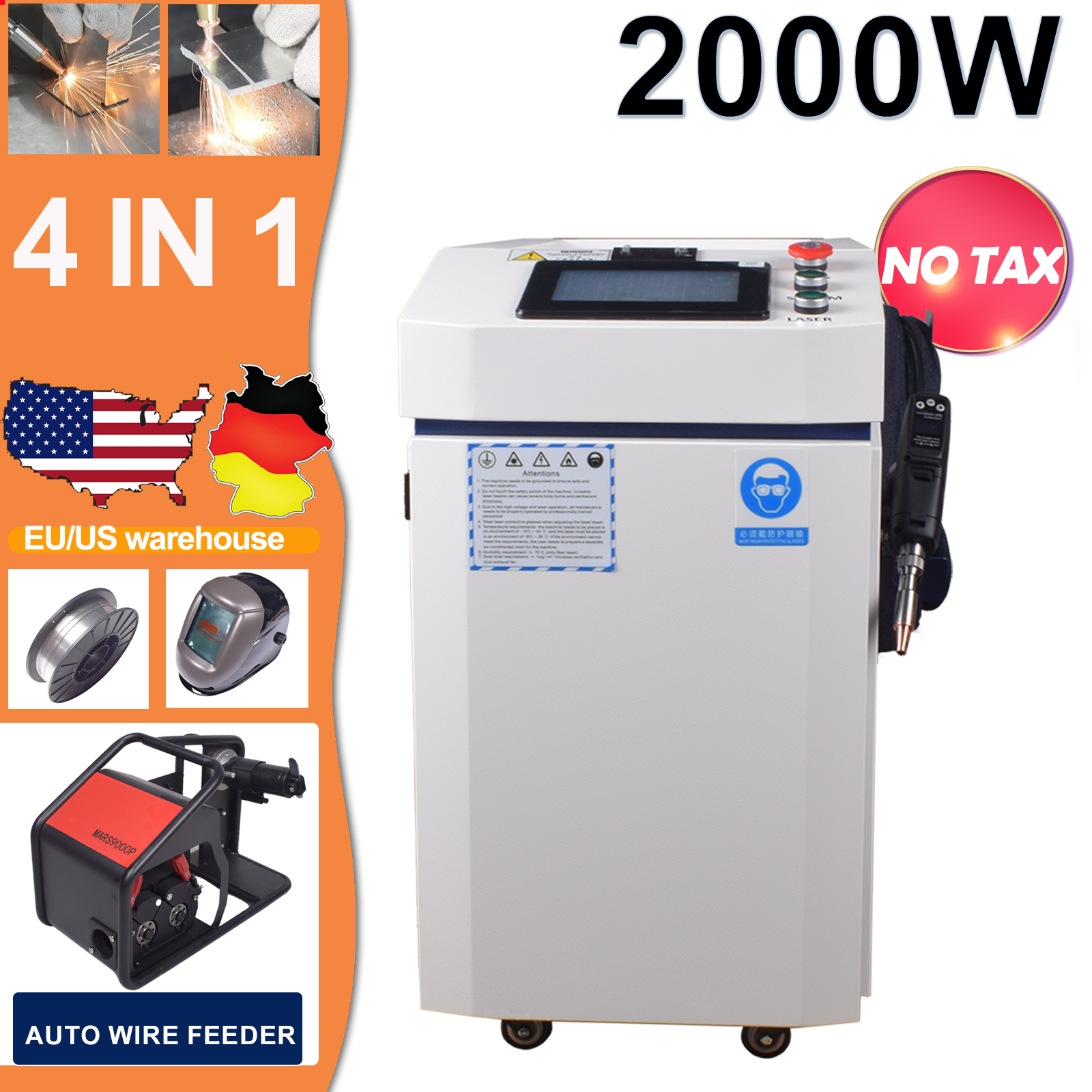 4 IN 1 2000W Laser Welding Mac - Industrial Laser Welding Machine Hand Held reseña y precio