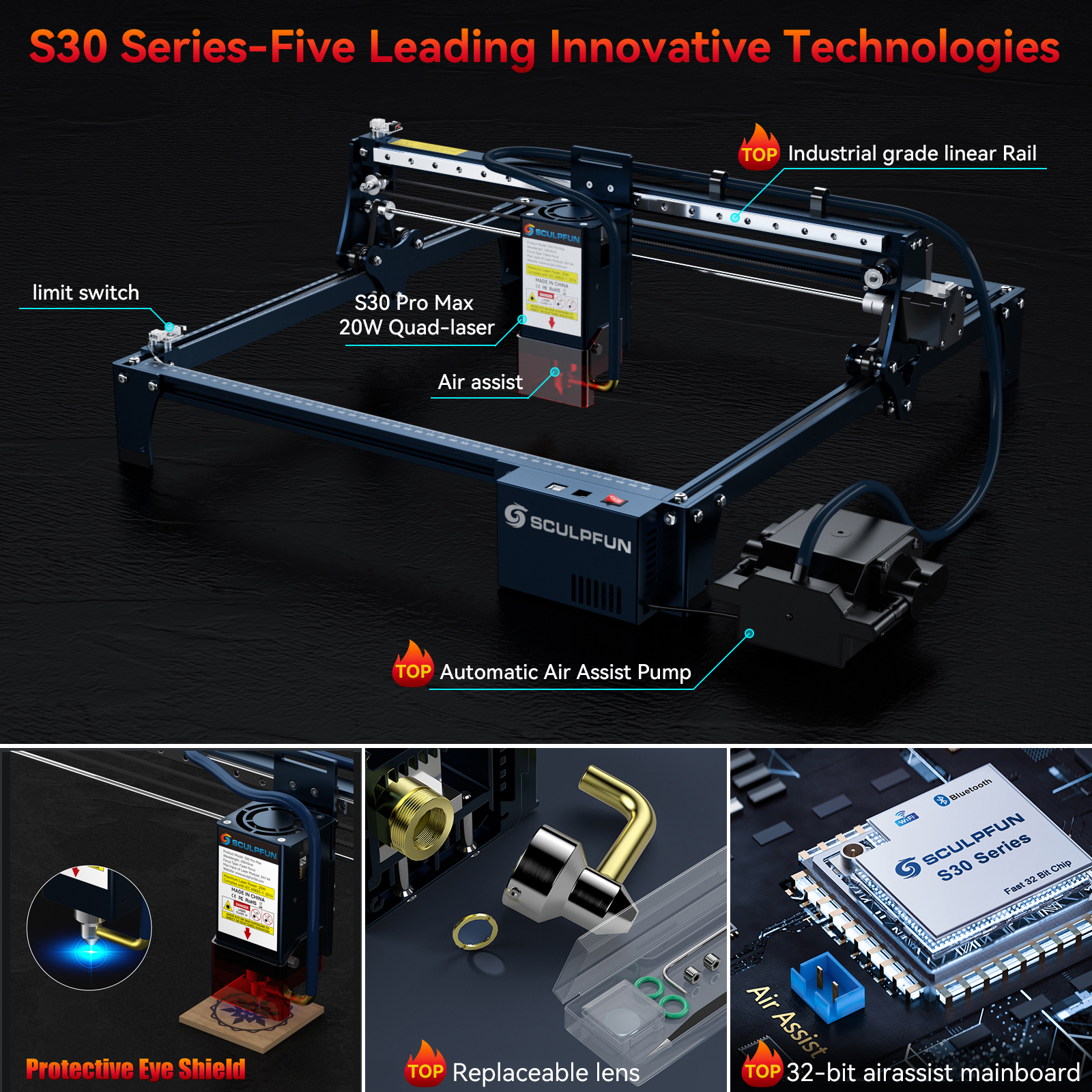 SCULPFUN S30 pro max S30 PRO S - Laser Marking Machine reseña y precio