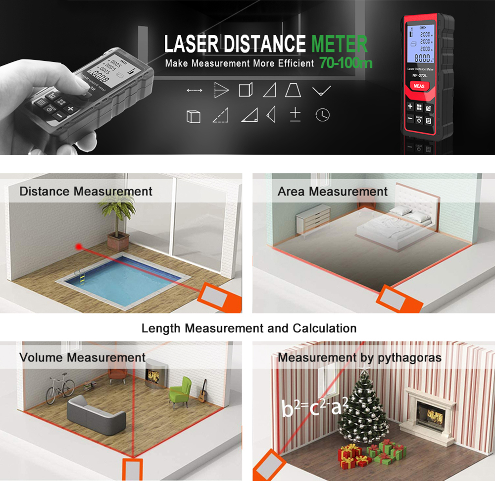 Noyafa NF-271 Laser Distance M - Industrial Laser Tape Measure reseña y precio