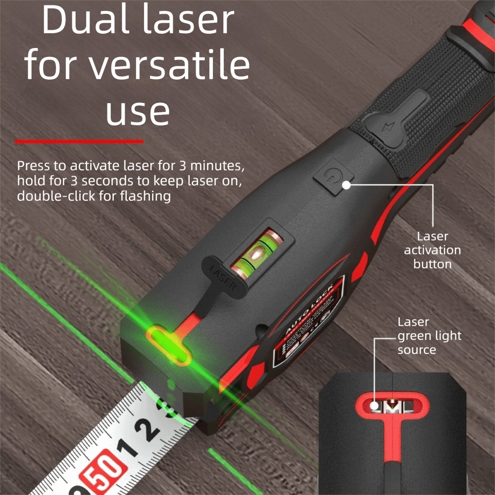 3-in-1 Laser Tape Measure Retr - Industrial Laser Tape Measure reseña y precio