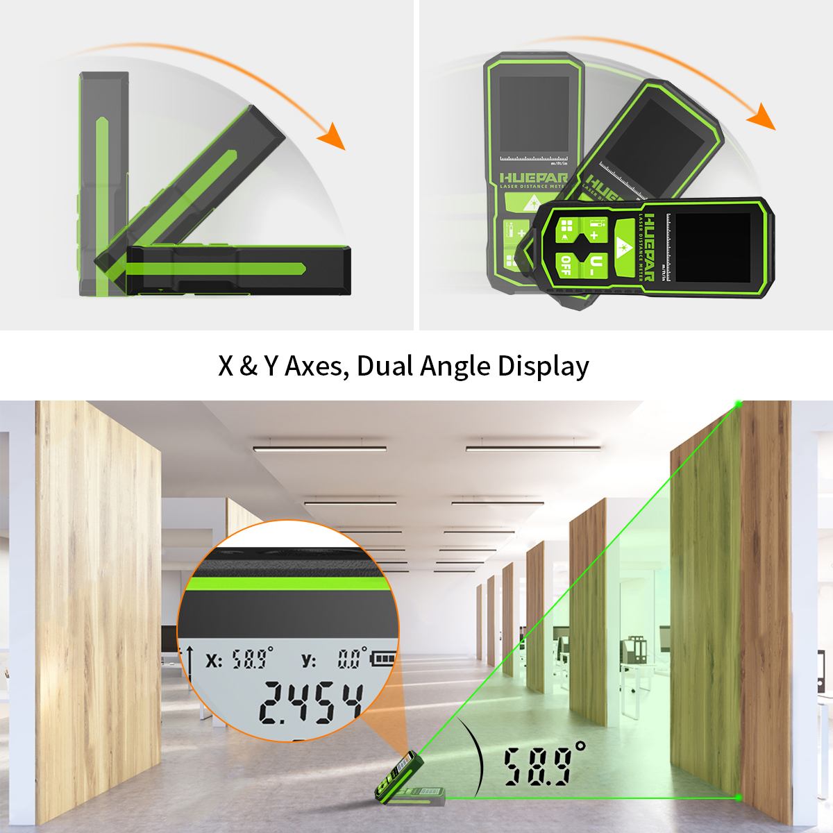 Huepar Laser Rangefinder Digit - Industrial Laser Tape Measure reseña y precio