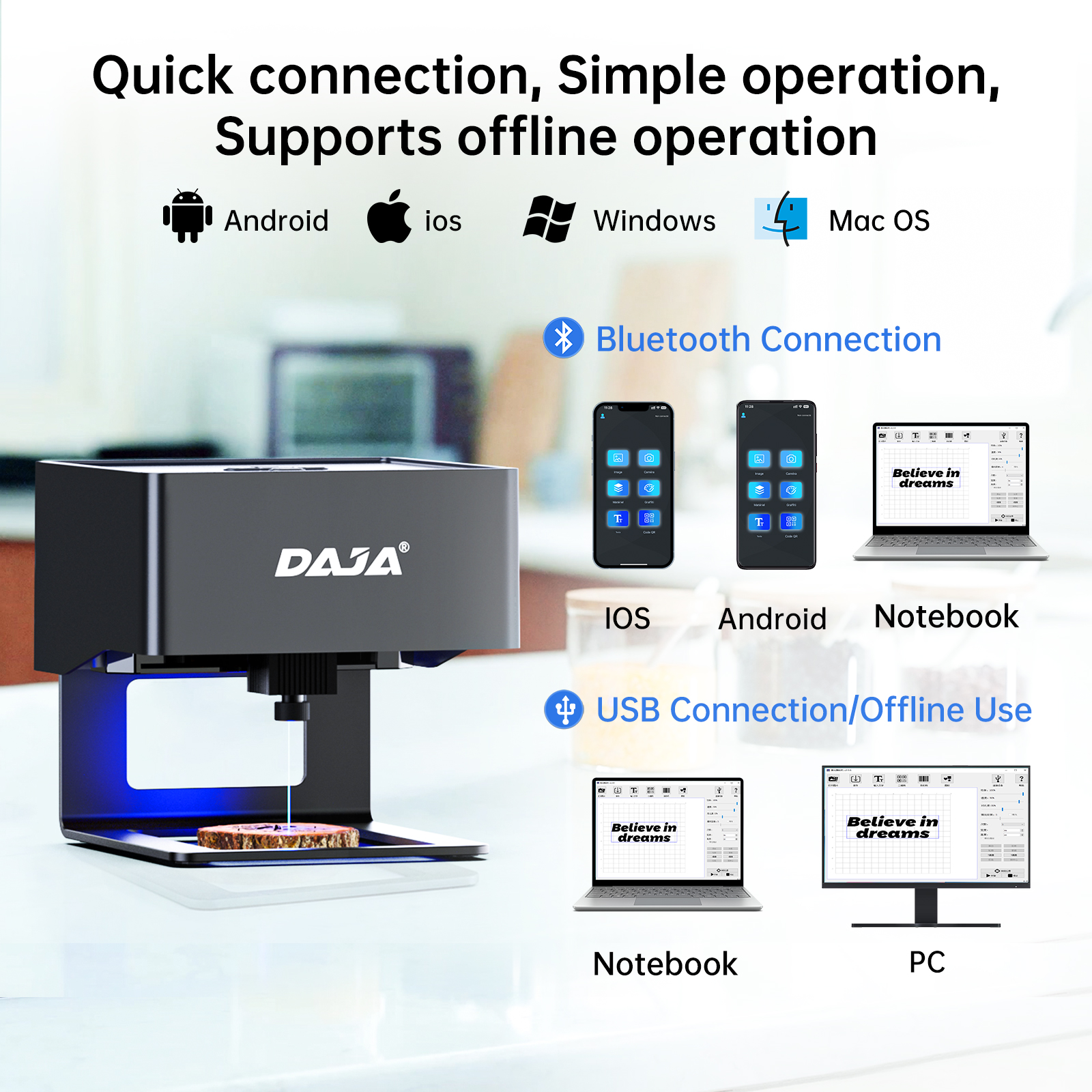 DAJA DJ6 Mini Portable Laser E - Laser Marking Machine reseña y precio